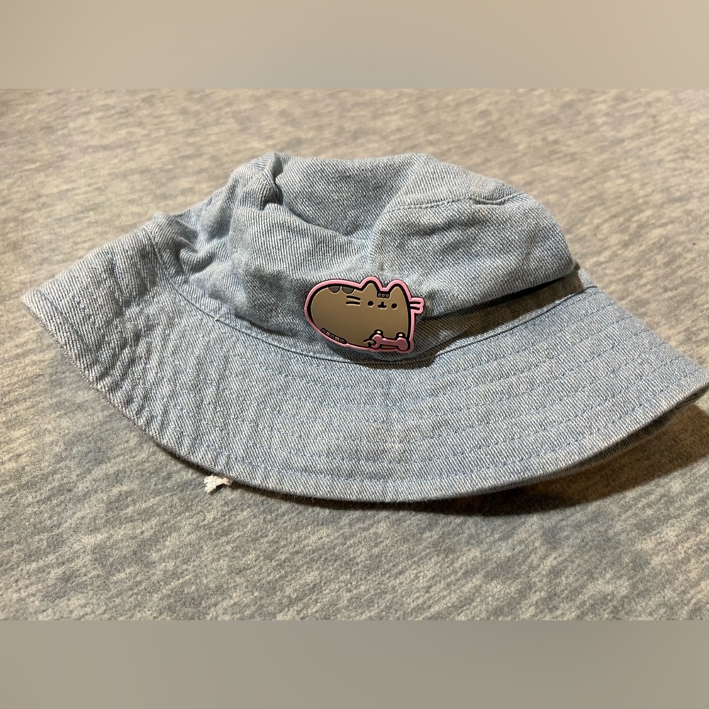 Pusheen The Cat‎ Reserved Kids Light Blue Bucket Hat with Patch 5-9 years denim